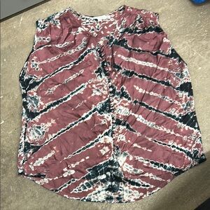 Young fabulous & broke Tie-Dye Sleeveless Top with buttons